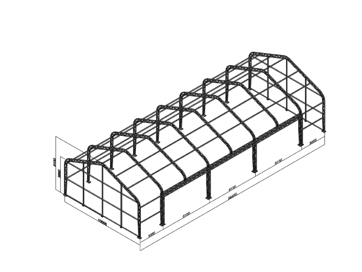 Saddle hall 10m x 24.4m x 6.1m with side entrance - Image 7